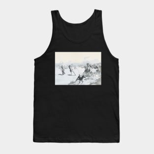 Indians Herding Wild Horses - Vintage Western American Art Tank Top